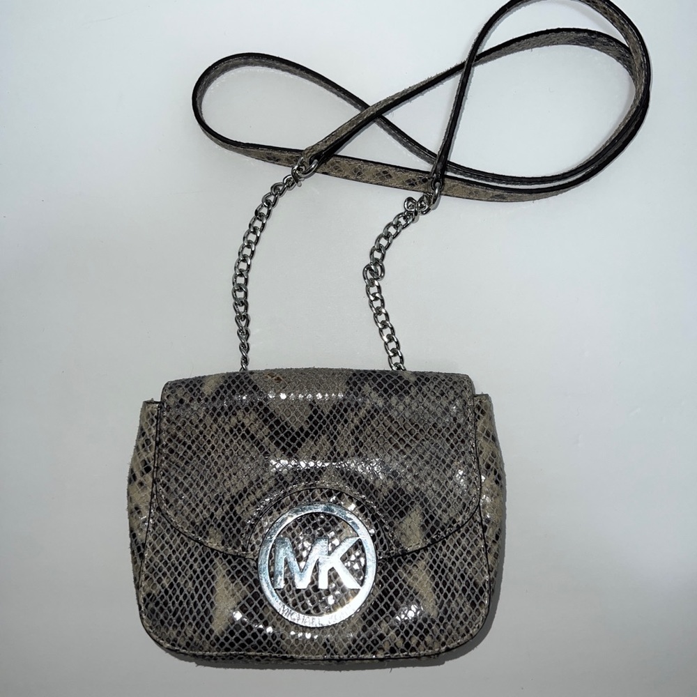 Michael Kors Snakeskin Python Crossbody Chain Bag